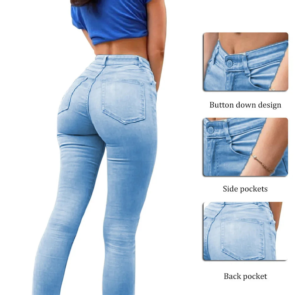 Women High Waist Jeans