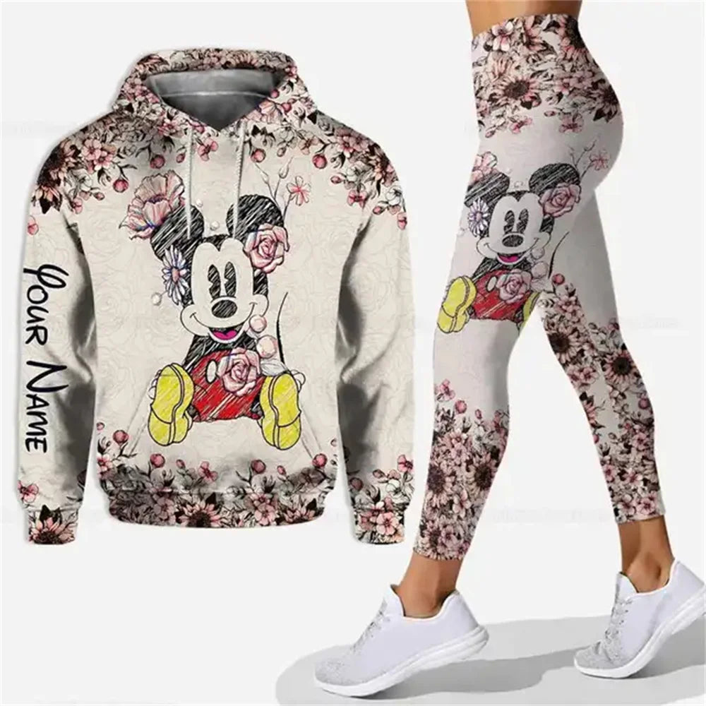 Mickey Mouse 3D Hoodie Women Hoodie Set