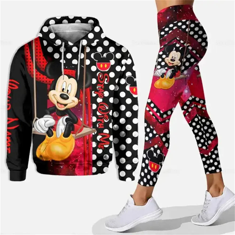 Mickey Mouse 3D Hoodie Women Hoodie Set