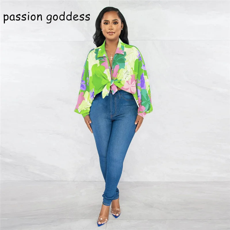 Women Batwing Sleeve Floral Blouses