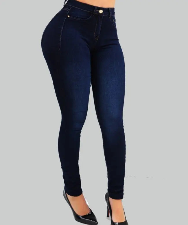 Women High Waist  Ankle Length Denim Pants