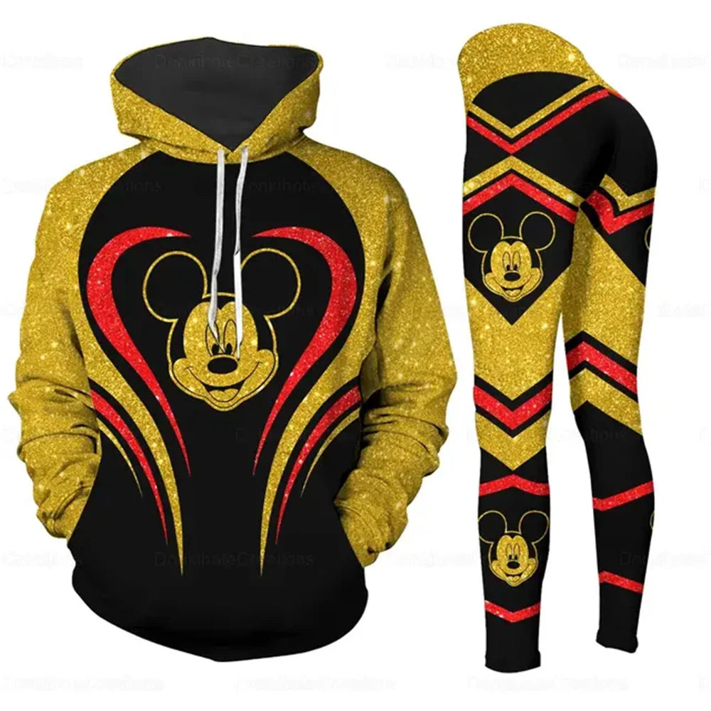 Mickey Mouse 3D Hoodie Women Hoodie Set