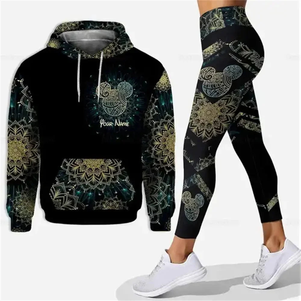 Mickey Mouse 3D Hoodie Women Hoodie Set