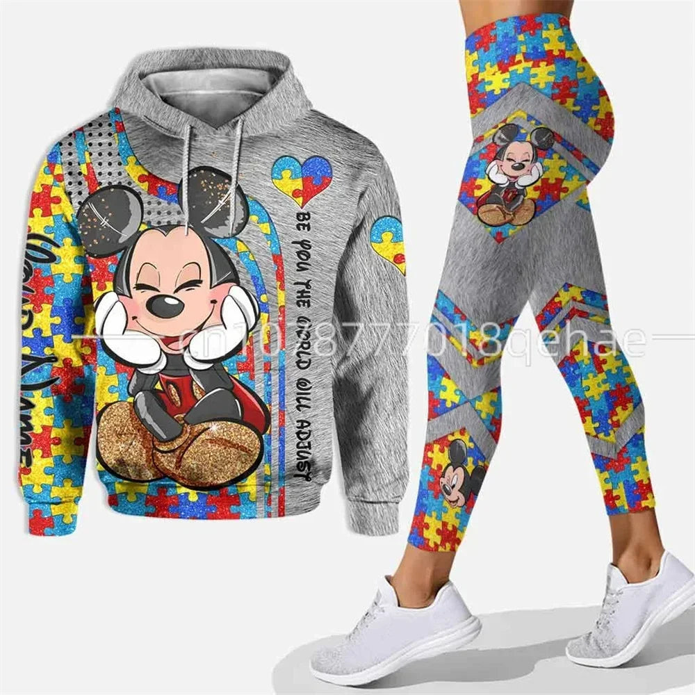 Mickey Mouse 3D Hoodie Women Hoodie Set