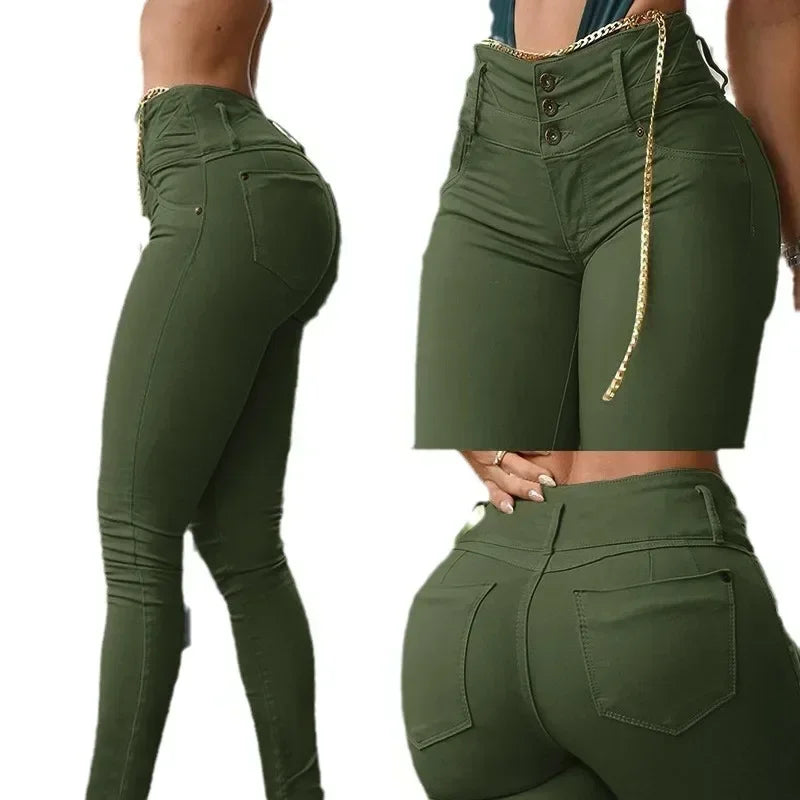 Women Khaki High Waist Pants