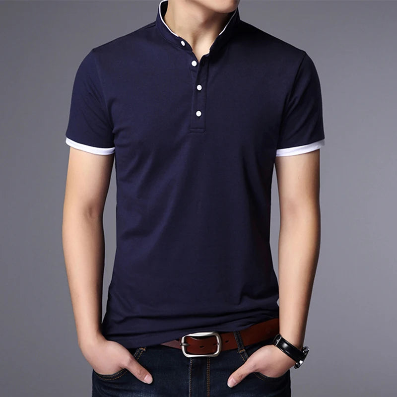 Men Business Casual Polo Short Sleeve T-shirt