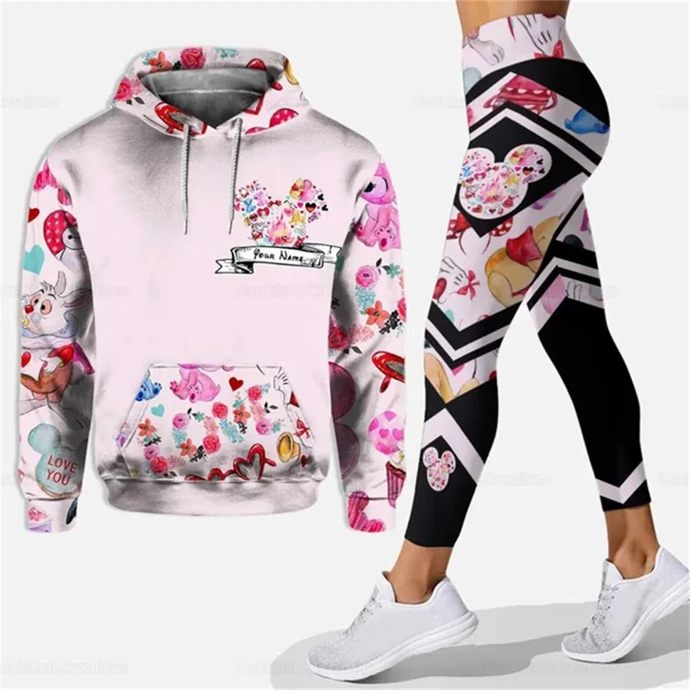 Mickey Mouse 3D Hoodie Women Hoodie Set