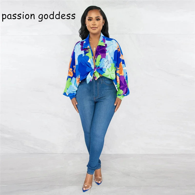 Women Batwing Sleeve Floral Blouses