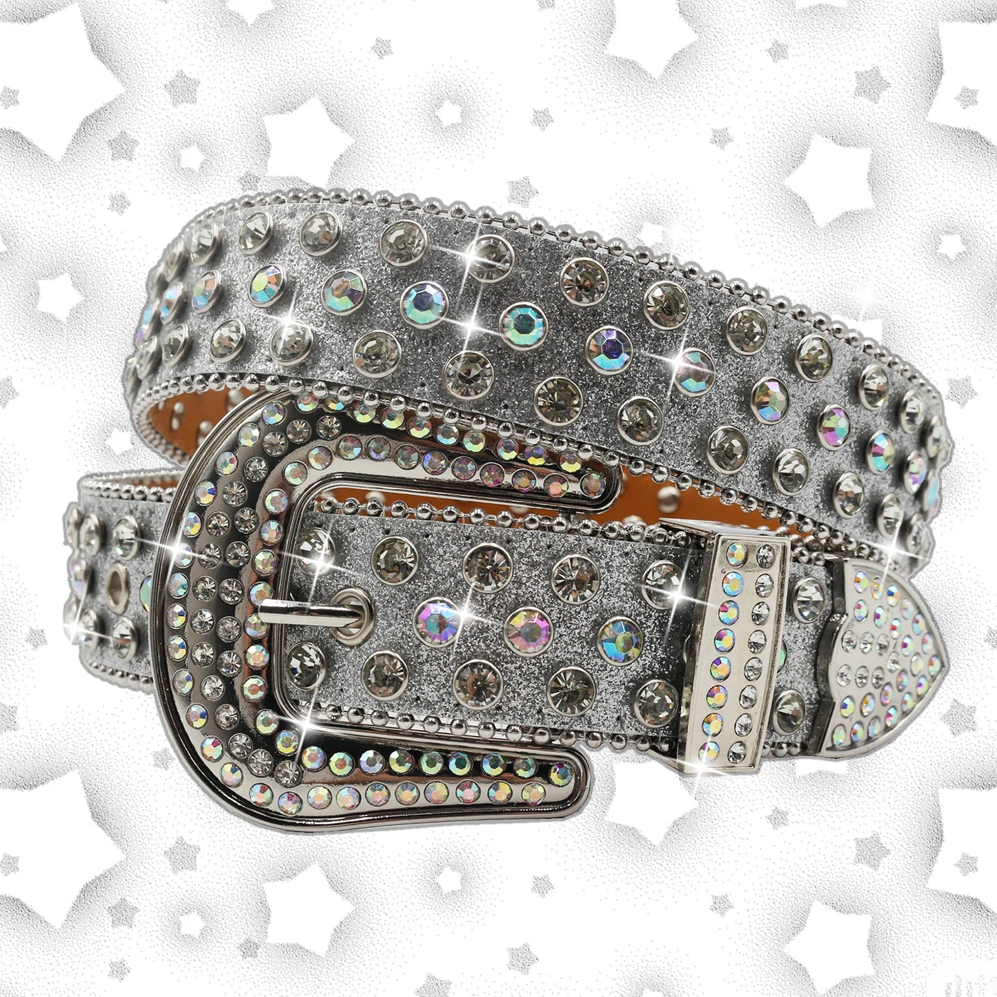 Diamond Rhinestone Crystal Studded Pin Buckle Belts for Women