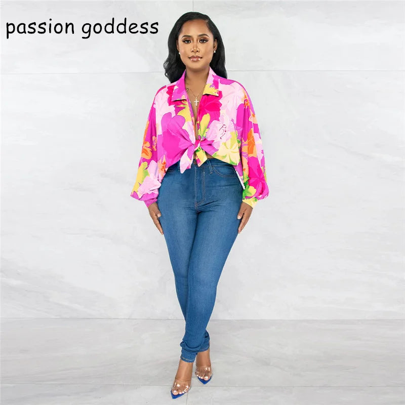 Women Batwing Sleeve Floral Blouses