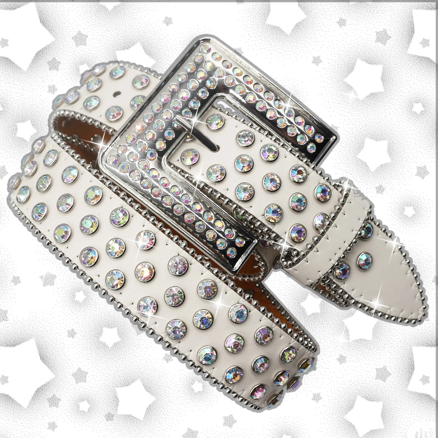 Diamond Rhinestone Crystal Studded Pin Buckle Belts for Women