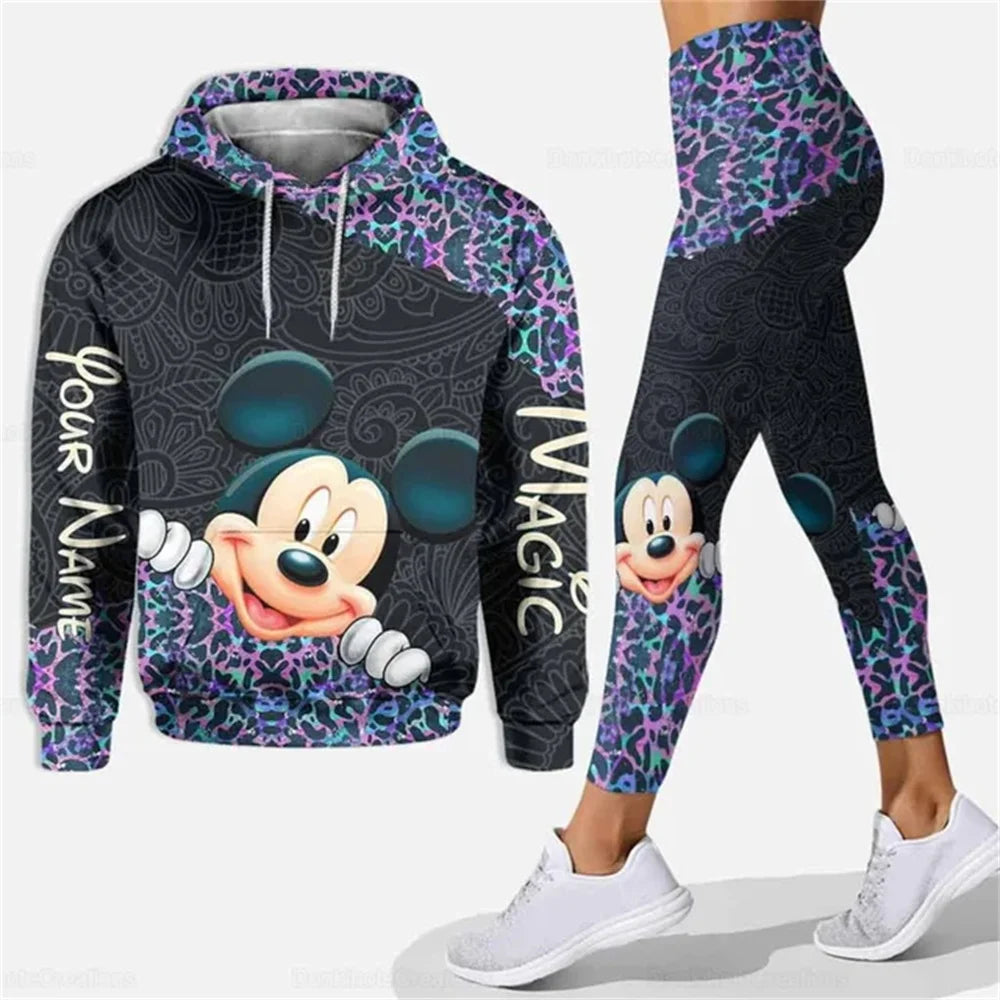 Mickey Mouse 3D Hoodie Women Hoodie Set