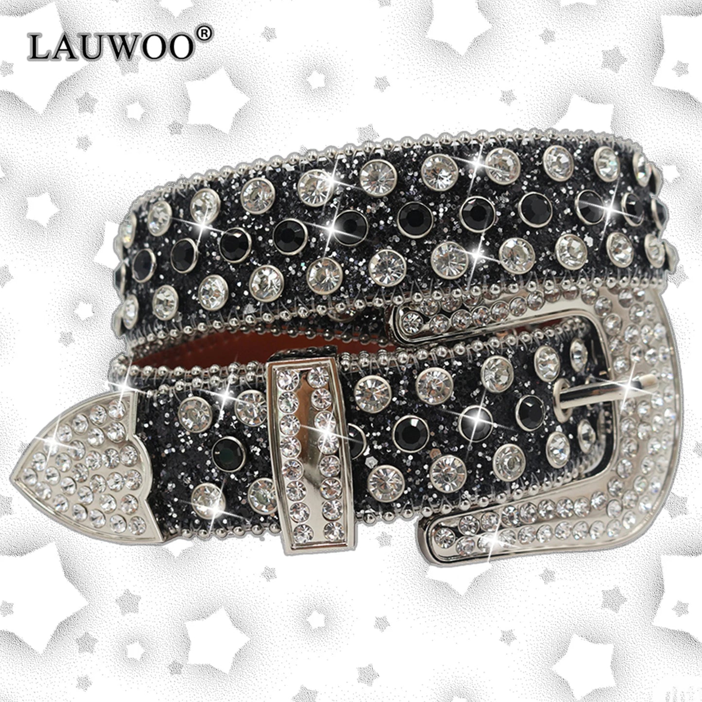 Diamond Rhinestone Crystal Studded Pin Buckle Belts for Women