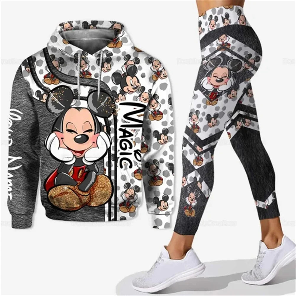 Mickey Mouse 3D Hoodie Women Hoodie Set