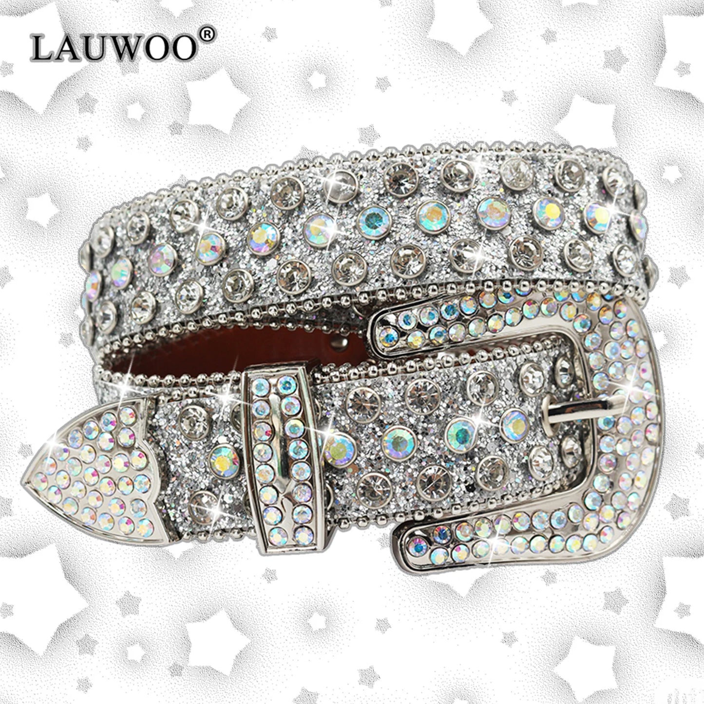 Diamond Rhinestone Crystal Studded Pin Buckle Belts for Women