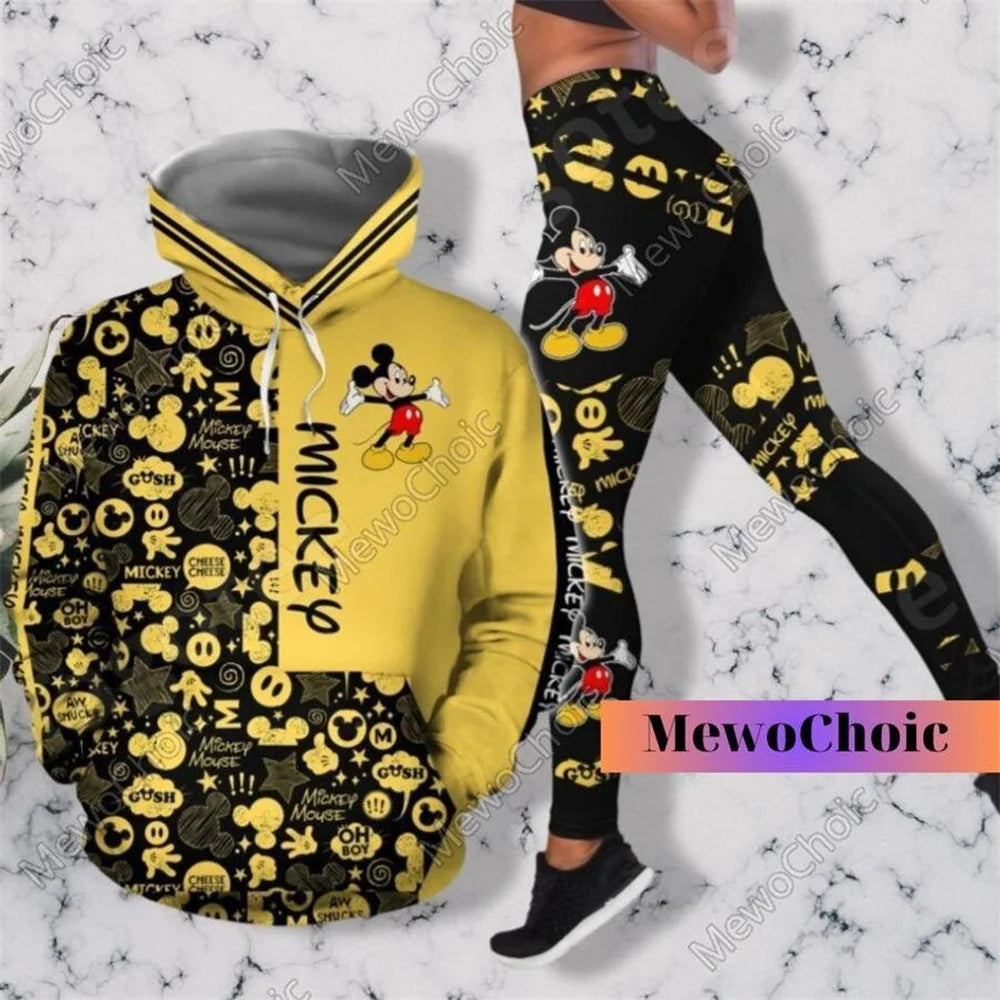 Mickey Mouse 3D Hoodie Women Hoodie Set