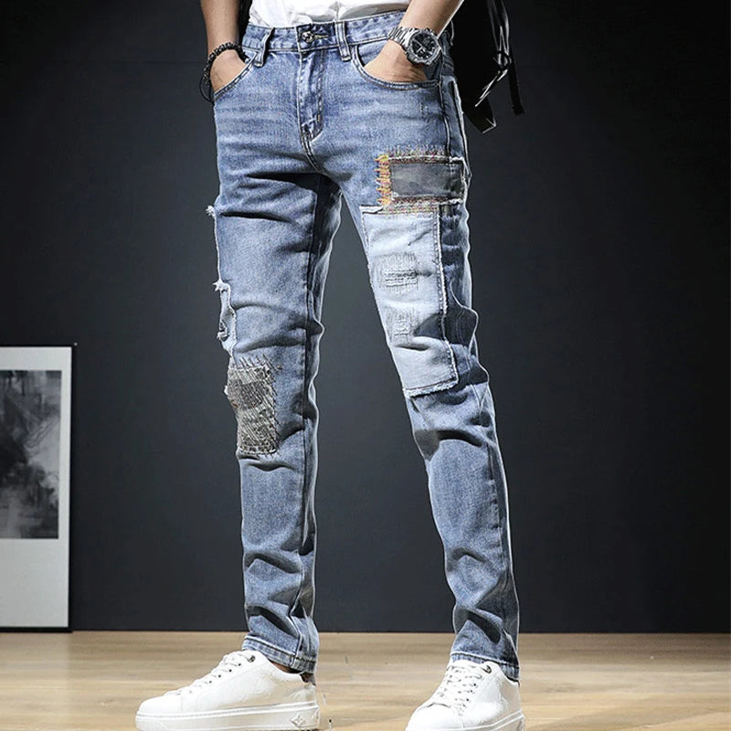 Men Stretch Patch Pants