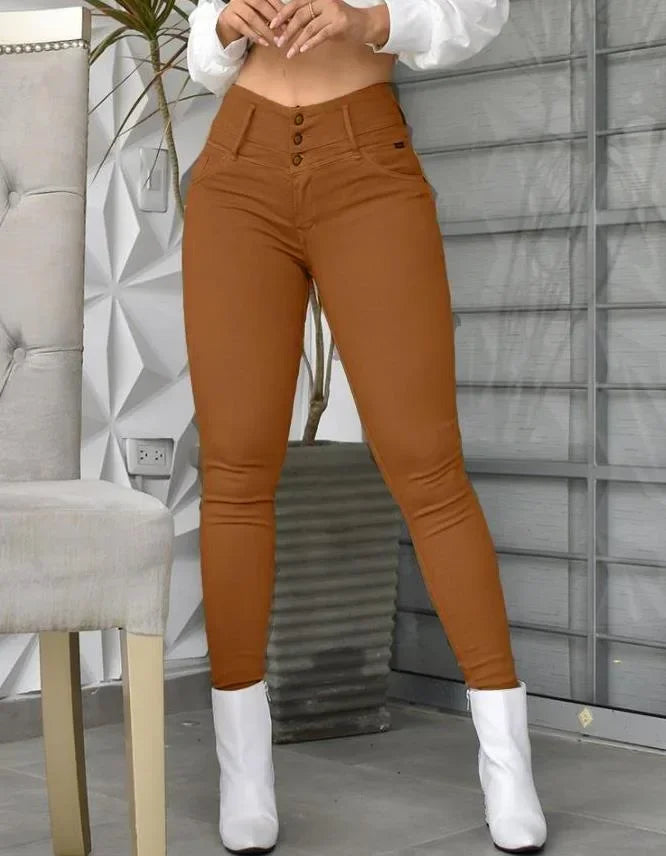 Women Khaki High Waist Pants