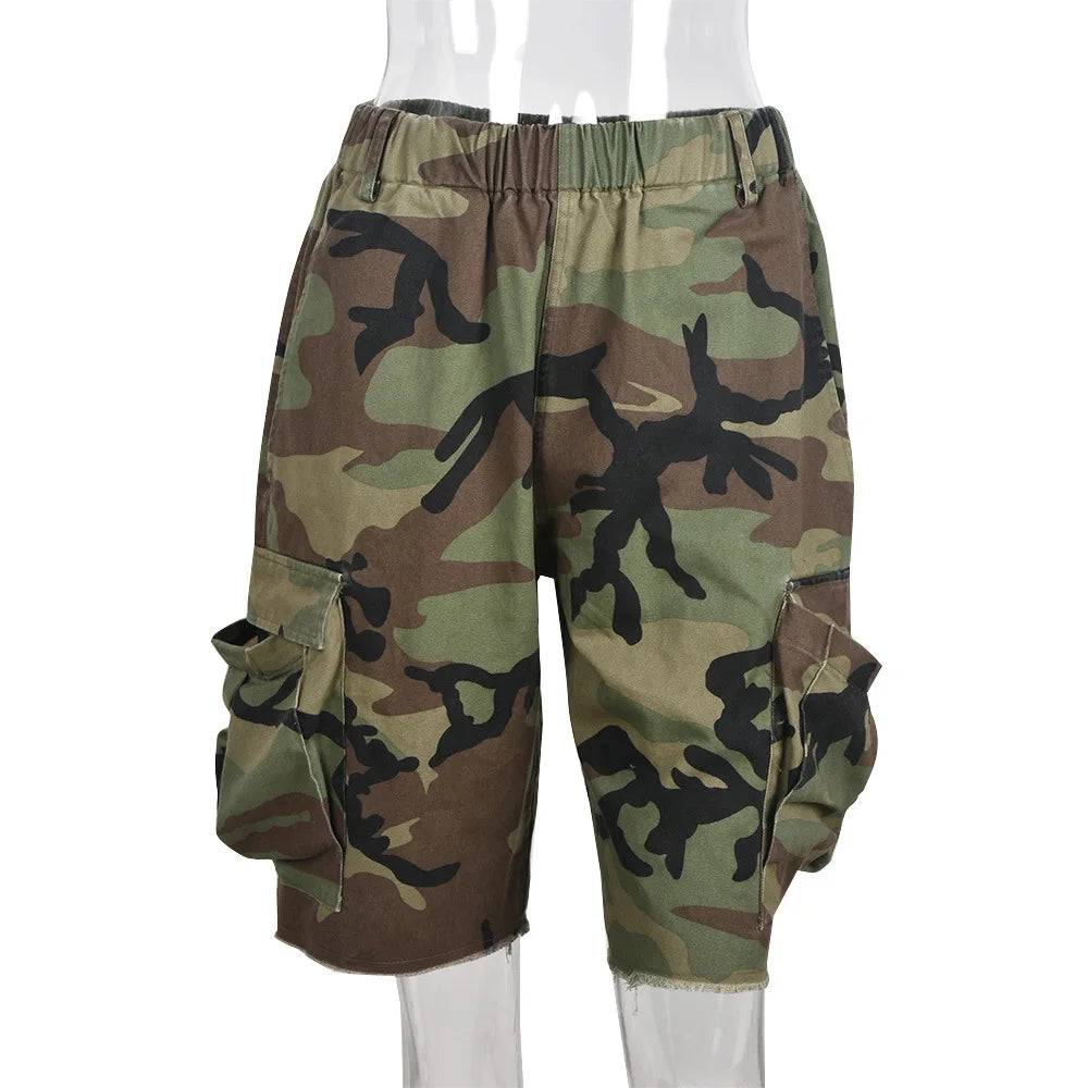 Women  Camouflage Cargo Shorts