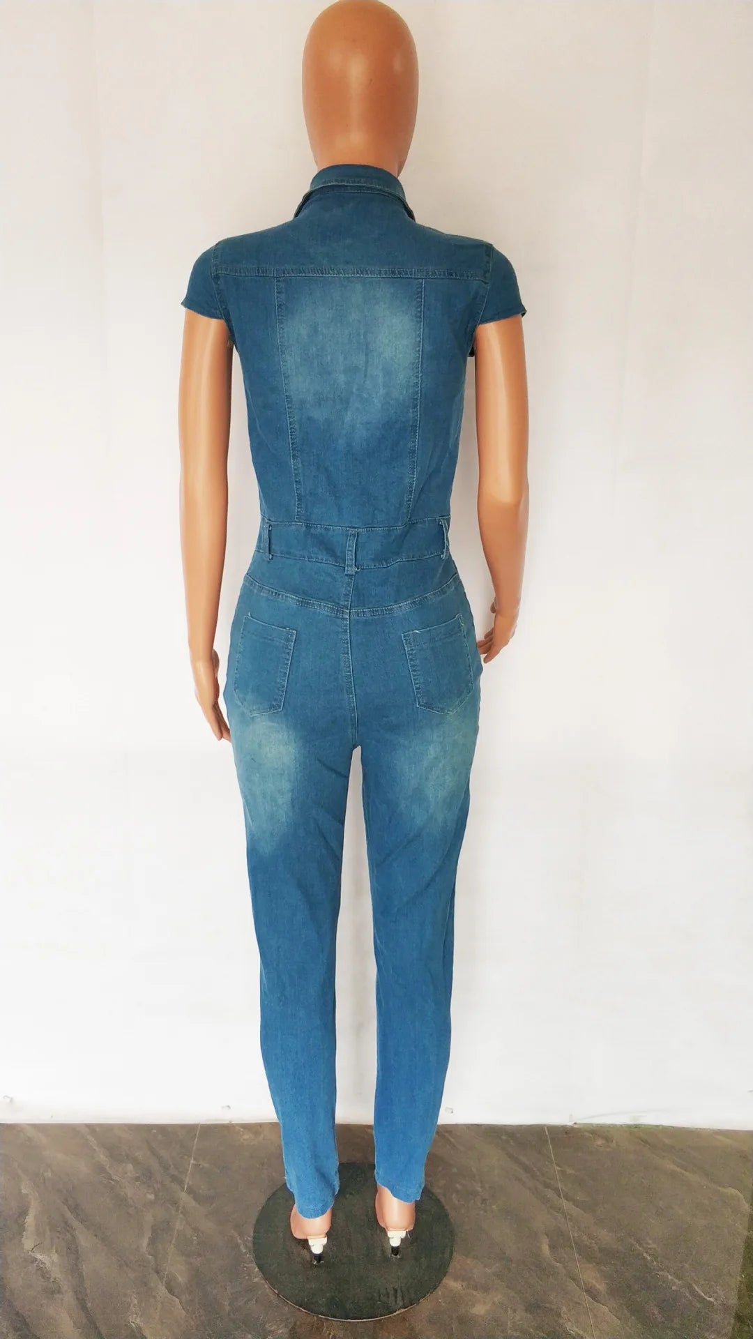 Denim Women Sleeveless Stretch Rompers