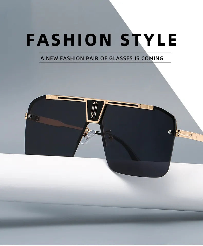 Men Large Square Stylish Frames Sunglasses Accessories