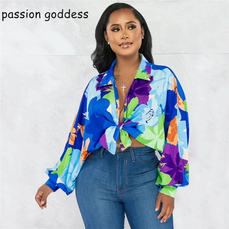 Women Batwing Sleeve Floral Blouses