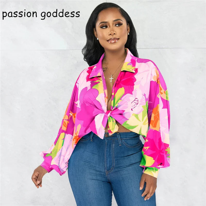 Women Batwing Sleeve Floral Blouses