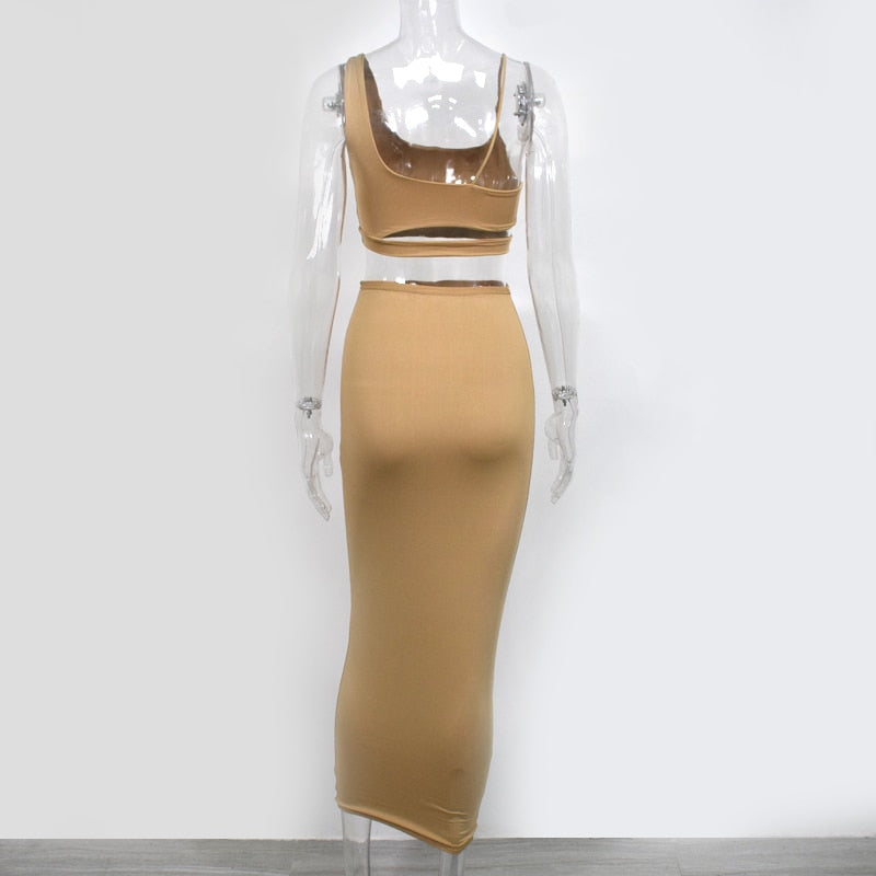 NewAsia 2 Layers Long Skirts Two Piece Set.