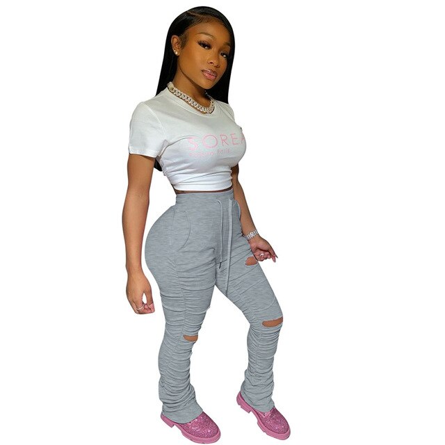 Women Sweatpants  Flare Stacked Joggers