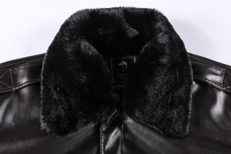 Men Winter Retro Leather Jacket
