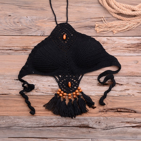 Sexy Halter Tie Knitting Bikini New Beach Crochet Swimwear