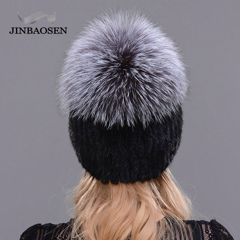 Women  Mink hats with FOX Fur