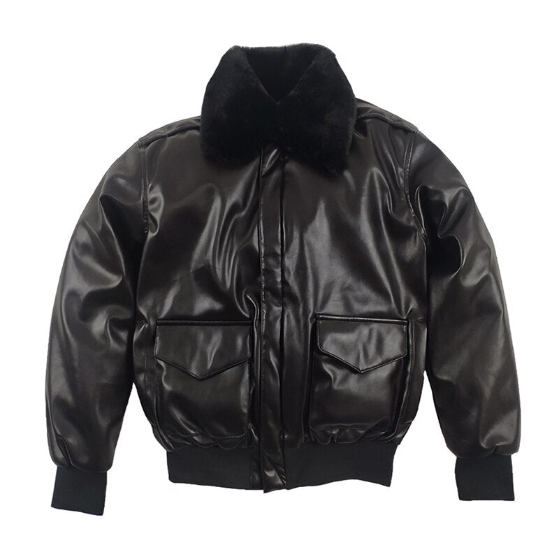 Men Winter Retro Leather Jacket