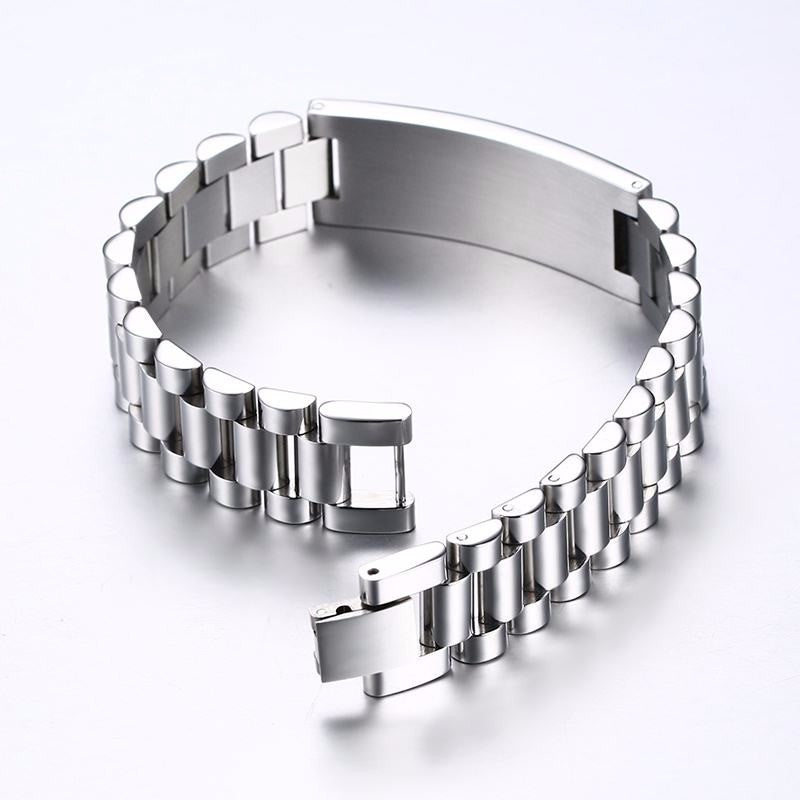 Men Stainless Steel Engrave ID Bracelet Jewelry