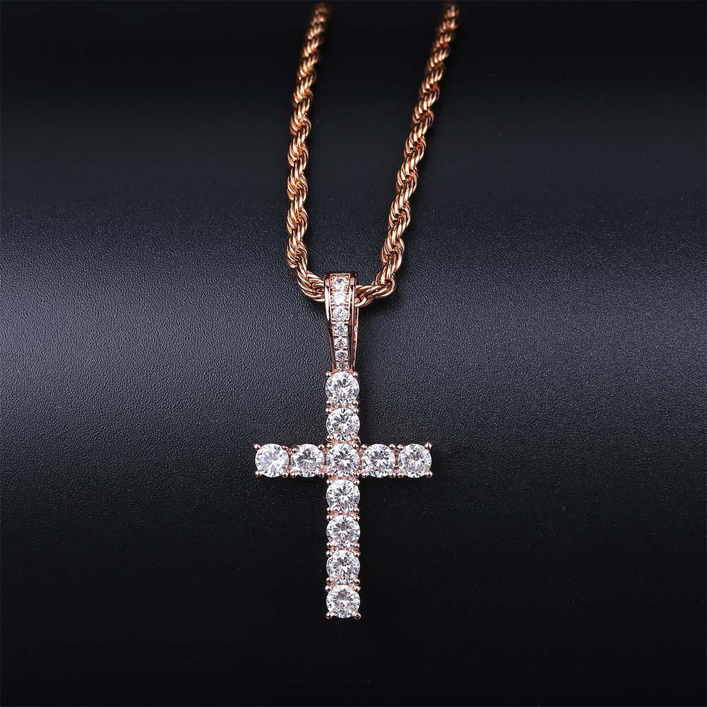 Cross Pendant Necklace Micro Pave Jewelry