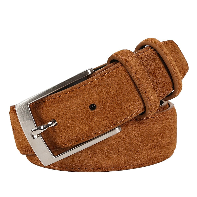Men Velour Genuine Leather Belt