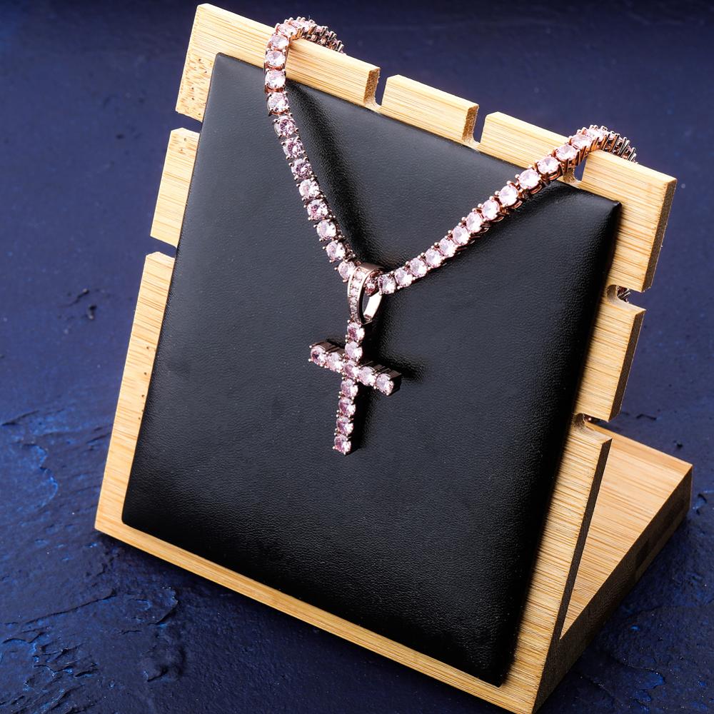 Cross Pendant Necklace Micro Pave Jewelry