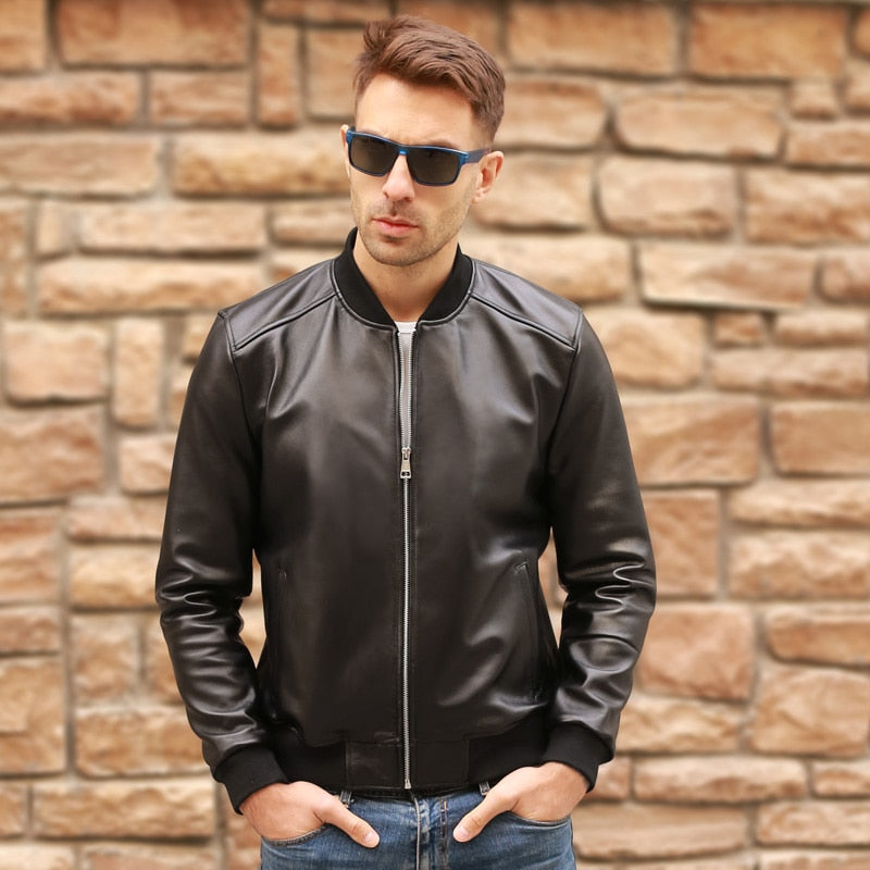 Men Genuine Leather Jacket