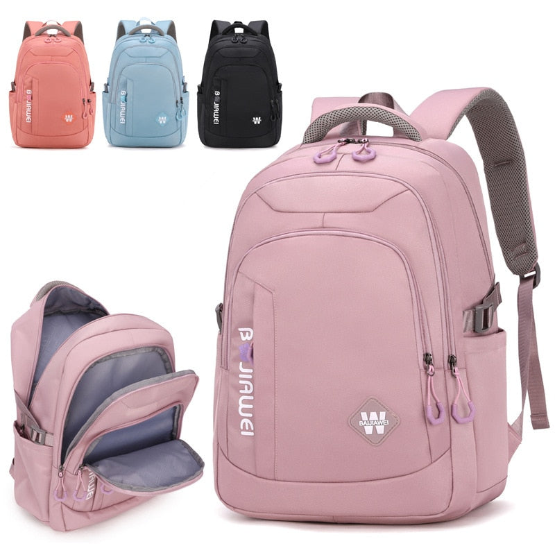 Teenage Grils School Bags Large Capacity Black Nylon Multifunctional College Middle High Student Schoolbag Backpacks