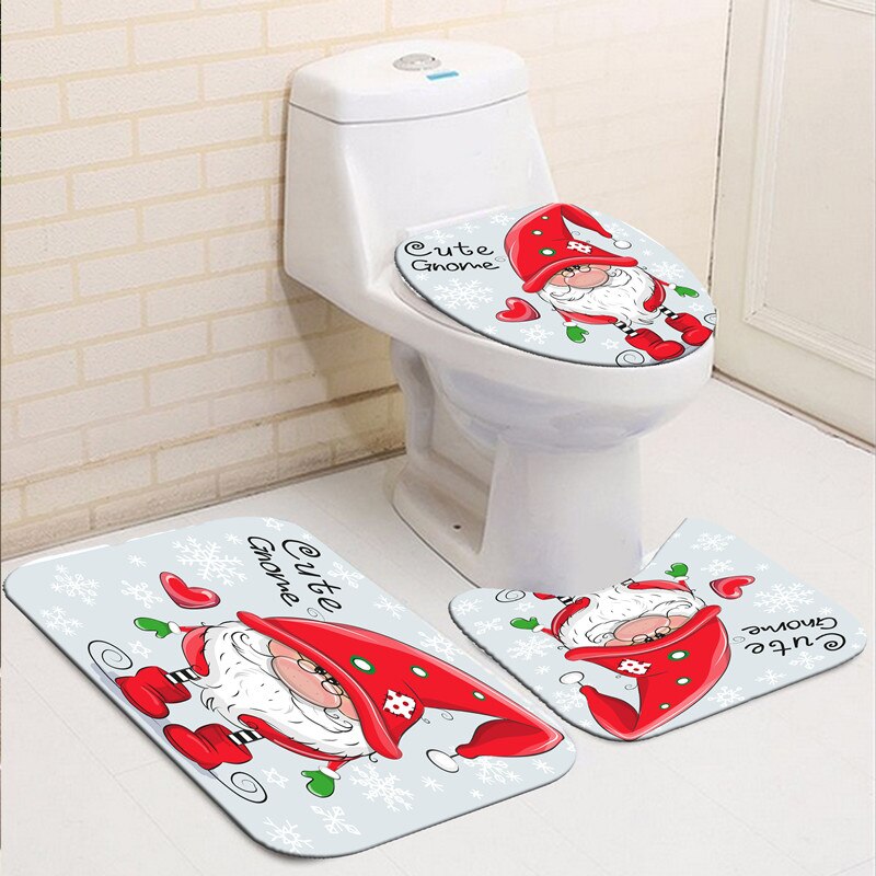 Santa Claus Washable Waterproof Bathroom Shower Curtain Sets
