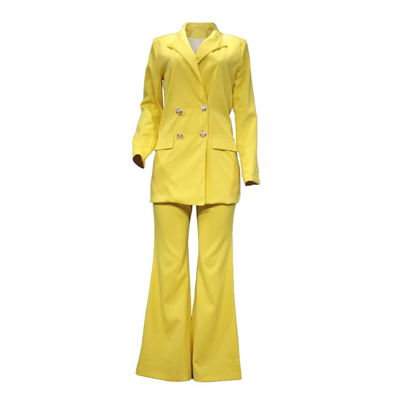 Women Double Breasted Blazers Two-Piece Set