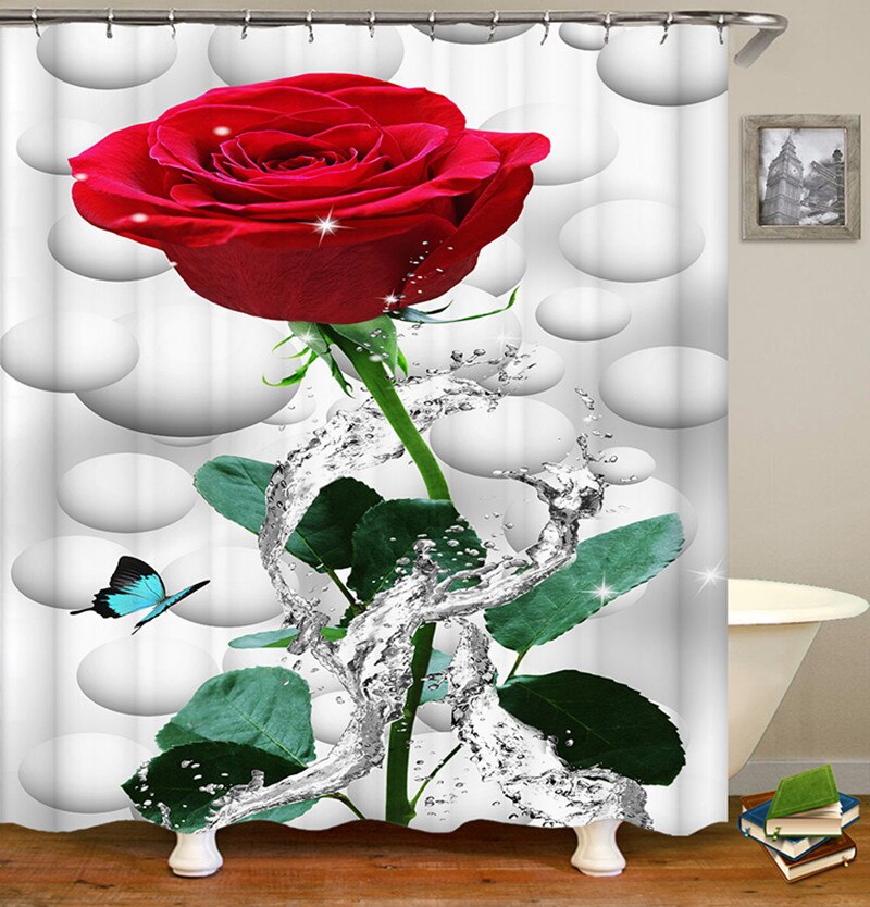 Rose Shower Curtain Set