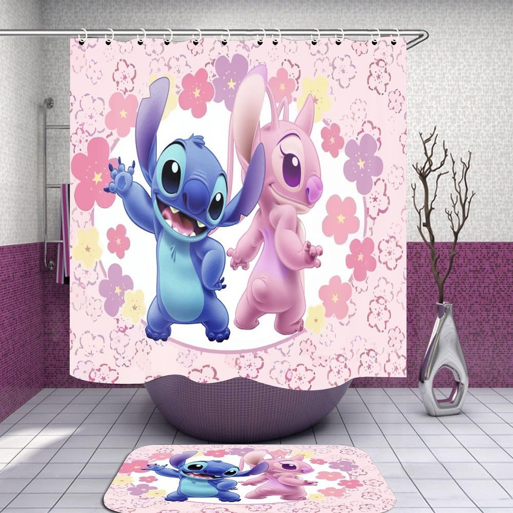 Disney Lilo Stitch Bathroom Shower Curtain Set