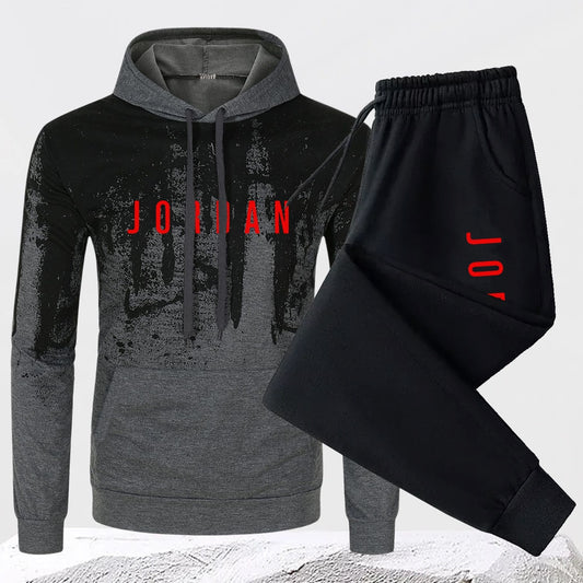 Men Printed Hoodie Set