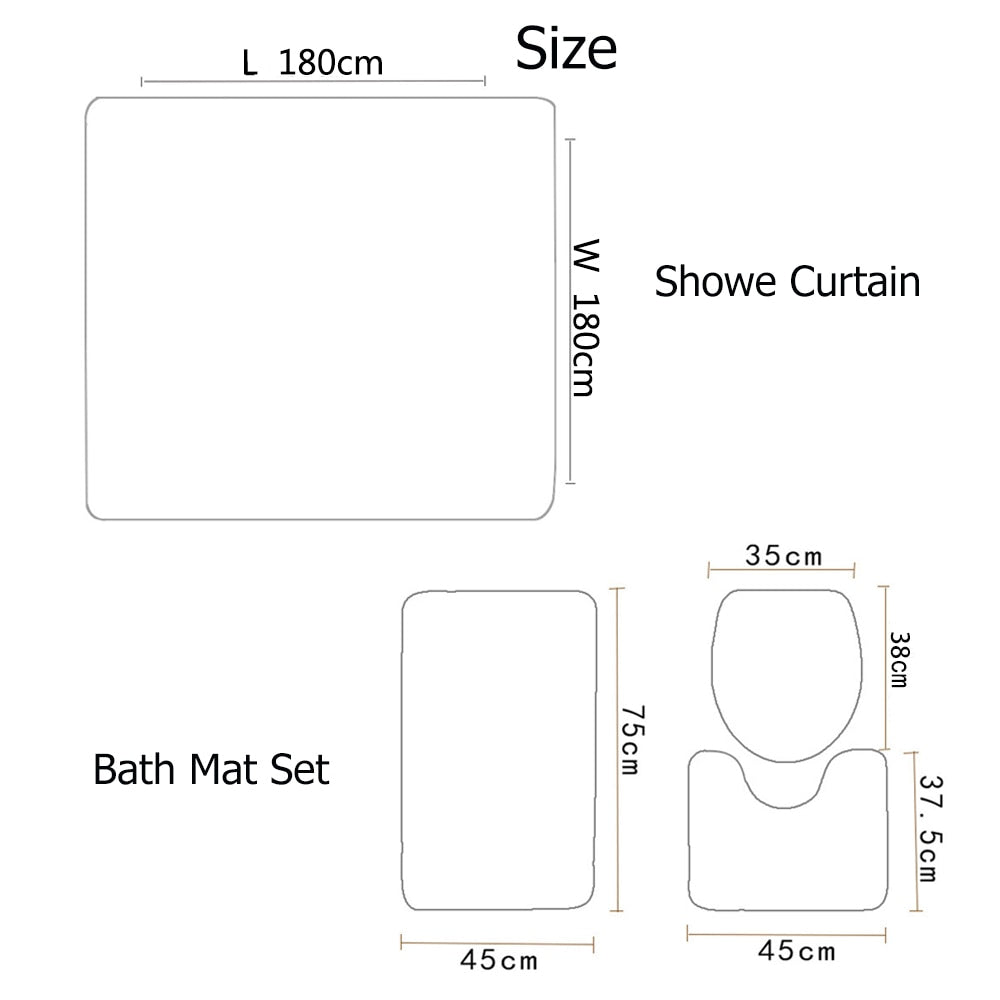 Custom Print Fabric Shower Curtains Set