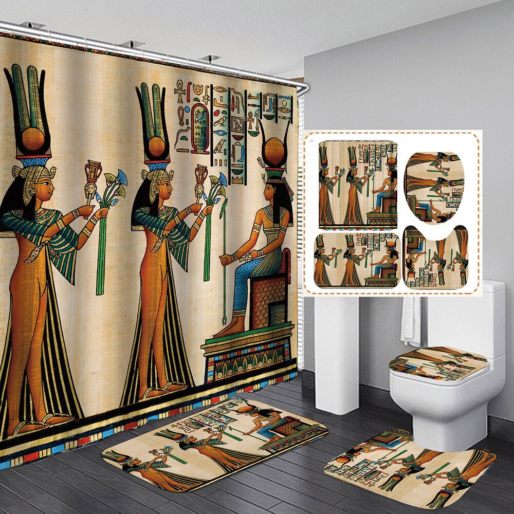 Egyptian Women Shower Curtain Bathroom Set