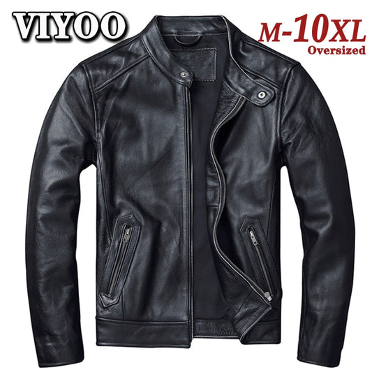 Men Cowhide Leather Jacket