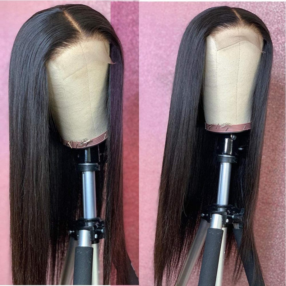 Women 613 Blonde 4x4 Lace Closure Wig Straight Human Hair Wigs