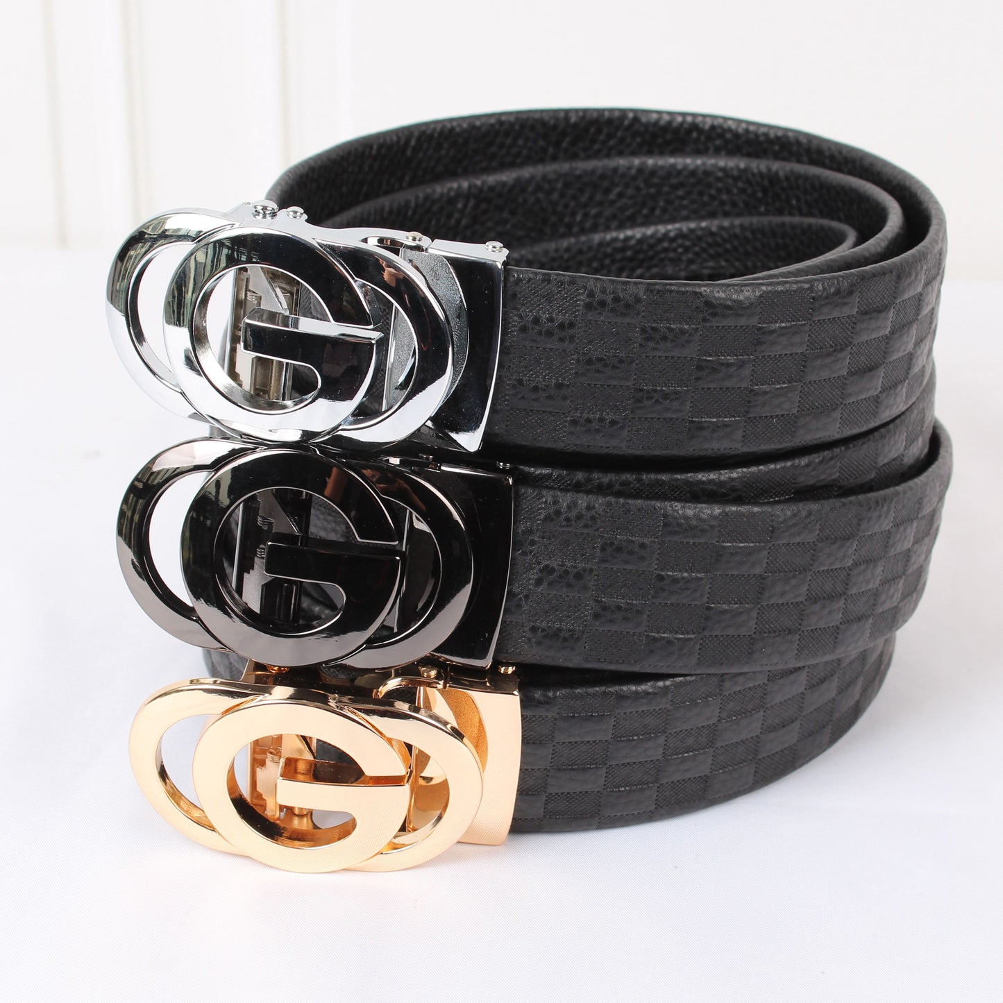 Men Luxury Boutique G Type Gold and Silver Buckle