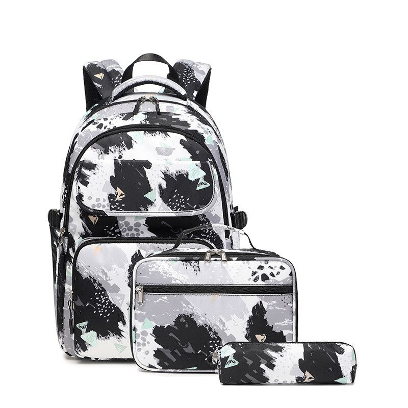3 Pcs/Set Waterproof Backpack Schoolbags